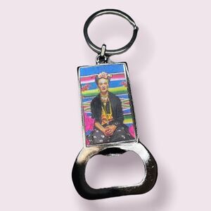 Frida Kahlo Portrait Serape Colorful Bottle Opener Keychain